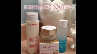 Clarins Skincare Part 1 Day amp Night Routine [upl. by Ahseila724]