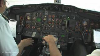 Cockpit video  Boeing 737200  takeoff from Merida Mexico [upl. by Dugas49]