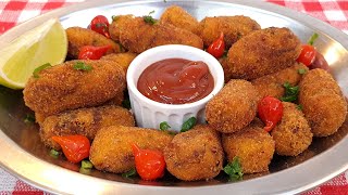 CROQUETE DE CARNE SECA E ABÓBORA CABOTIÁ  Cebola e Salsa [upl. by Arraeis]