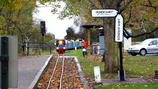 Leipzig Bahngeschichte am Auensee Die kleine Eisenbahn schnauft um den Auensee [upl. by Nugent152]