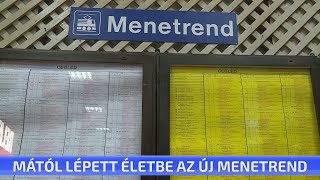 Mától lépett életbe az új menetrend [upl. by Anividul235]