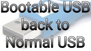 How to Create a BOOTABLE PENDRIVE back to NORMAL PENDRIVE [upl. by Jedd984]