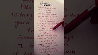 Ruth BDandelionssonglyrics ytshorts plzzsubscribe [upl. by Egres]