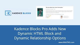 Kadence Blocks Pro Adds New Dynamic HTML Block and Dynamic Relationship Options [upl. by Jaymee]