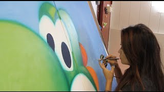 Yoshi Airbrush Painting [upl. by Anaili]