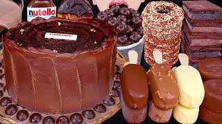 ASMR STARBUCKS CAKE MALTESERS MAGNUM CHOCOLATE ICE CREAM NUTELLA DESSERT MUKBANG 먹방咀嚼音 EATING SOUNDS [upl. by Bonnes820]