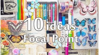 10 Ideas FOCAL POINT Mixed Media Art Journaling ♡ Maremis Small Art ♡ [upl. by Eiramlatsyrk]