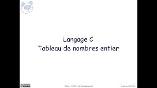 Langage C  Tableau de nombres entiers [upl. by Kassity203]