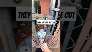 They locked the gate so I used a trick with a stick dumpsterdiving halloween shorts shorts [upl. by Ahsital]