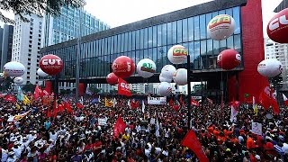 Clashes in Brazil as protest against pension reforms turn violent [upl. by Paderna570]