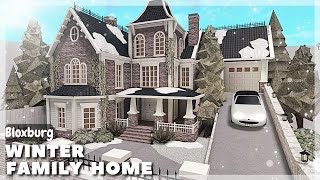 BLOXBURG Winter Family Home Speedbuild  Roblox House Build [upl. by Eelyahs]