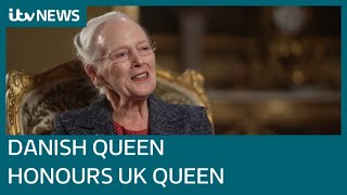 Queen Margrethe II of Denmark says Queen Elizabeth II made enormous impression on her  ITV News [upl. by Atika]