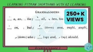 All Grammalogues Dictation  Pitman Shorthand  KZ Learning [upl. by Langley]