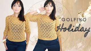 TUTORIAL Golfino quotHolidayquot uncinetto [upl. by Narmi]