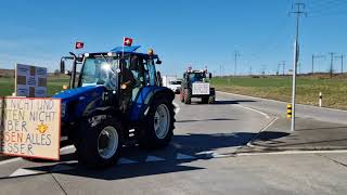 Sternfahrt Bauernprotest Wallbach Aargau Schweiz 3 Februar 2024 Teil 3 [upl. by Adabel]