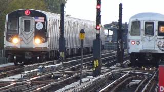 IND Culver Line R46 amp R160BR160A2 F Trains at Ditmas AveMcDonald Ave [upl. by Ellainad]