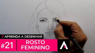 Como Desenhar Rosto Feminino na Posição Frontal  Aprenda a Desenhar 21 [upl. by Aven]