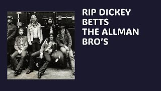 RIP DICKEY BETTS FOUNDING MEMBER ALLMAN BROTHERS BAND CHAPTERED [upl. by Nittirb]