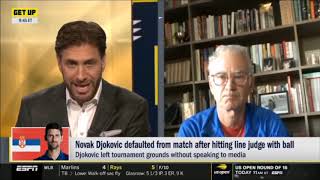 John McEnroe SHOCKED by Novak Djokovic defaulted US Open 2020 [upl. by Courtland]