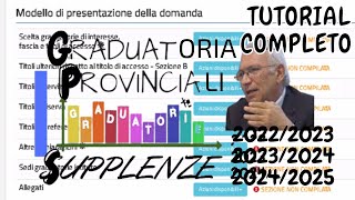 TUTORIAL COMPLETO COMPILAZIONE DOMANDA GI 2024 GPS istanzeonline graduatorieprovincialisupplenze [upl. by Tierza]