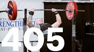 Chase Lindley Presses 405 lbs [upl. by Dyoll]