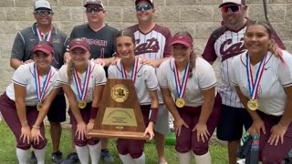 Calallen softball players pose with state championship plaque [upl. by Lipcombe]