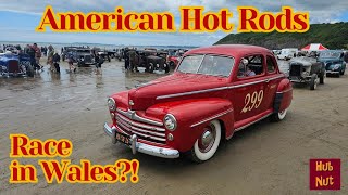 American Hot Rods race on a Welsh beach Vintage Hot Rod Association at Pendine Sands [upl. by Sisenej46]