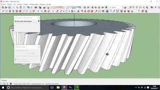 Modelado de rueda dentada helicoidal con SketchUp Parte 4 y último [upl. by Oakman]