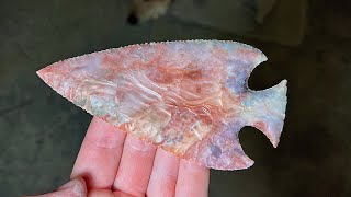 Making A Flint Ridge Snyders Flintknapping An Arrowhead [upl. by Ebehp325]