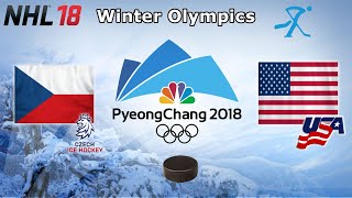 Winter Olympics 2018  Czechia vs USA  Qualification Playoffs  NHL 18 [upl. by Crabb669]