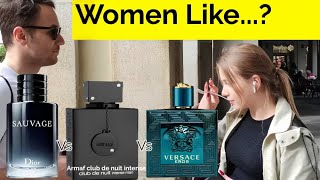 Women react to Armaf Club de nuit intense man Dior Sauvage Versace Eros [upl. by Harper343]