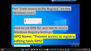 Disable Windows Registry Editing on Windows Machine via GPO  Prevent access to registry editing GPO [upl. by Calder]