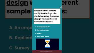 Research that aims to verify the findings of a study by using the same design research [upl. by Ademordna]