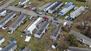 RAW Drone video shows central Ohio tornado damage [upl. by Weisman]