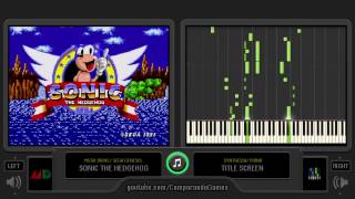 Synthesia 05 Sonic The Hedghog Piano Tutorial Green Hill Zone [upl. by Zobe]