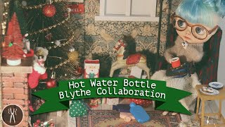 Blythe Christmas Diorama  Doll Scale Custom Hot Water Bottle Collab With octopudding325 [upl. by Ranchod489]