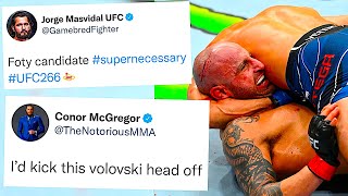 UFC FIGHTERS REACT TO ALEXANDER VOLKANOVSKI VS BRIAN ORTEGA  FIGHT OF THE YEAR REACTIONS [upl. by Amliv]