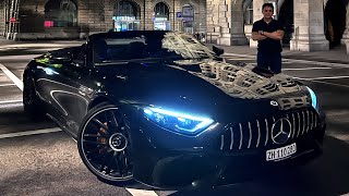 NEW 2022 Mercedes SL 63 AMG  Full NIGHT Drive Review Interior Exterior Sound [upl. by Acirtal]