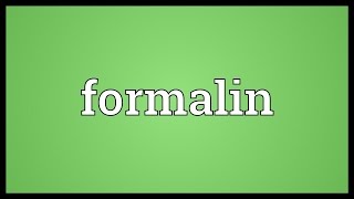 Formalin Meaning [upl. by Llennod502]