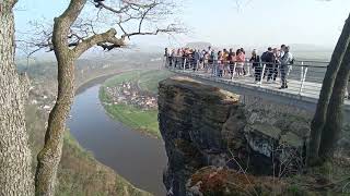 Die BASTEI Aussichtsplattform  Touristenattraktion in der SÄCHSISCHEN SCHWEIZ  ELBSANDSTEINGEBIRGE [upl. by Elrebma]