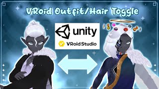 How To make OUTFIT  HAIRSTYLE toggles for VROID using UNITY [upl. by Giffie]