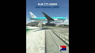 KLM 777200ER aterriza en Sint Maarten aeropuerto Princess Juliana SXM [upl. by Penhall]