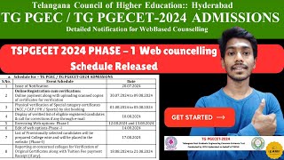 Phase1 Web Counseling Schedule are out for TSPGECET amp GATE Candidates check now✅ tspgecet2024 [upl. by Mik6]