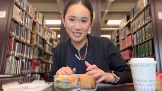 law school library asmr  whispering whats in my backpack  study snack of the day [upl. by Nauqit]