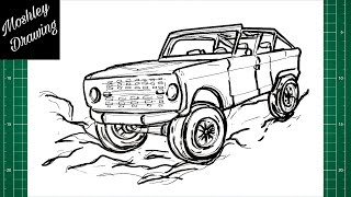 How to Draw Ford Bronco [upl. by Jonina]