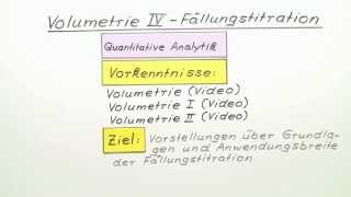 Volumetrie IV Fällungstitration  Chemie  Analytische Chemie [upl. by Mccurdy]