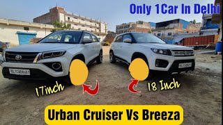 17quot Vs 18quot Alloys In Brezza  Toyota Urban Cruiser Vs Maruti Brezza  Alloys Installation With Price [upl. by Berkie808]