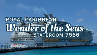 Wonder of the Seas Oceanview Balcony stateroom 7566 tour [upl. by Dory]