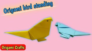 How to make a paper bird  Origami bird standing [upl. by Shayna118]