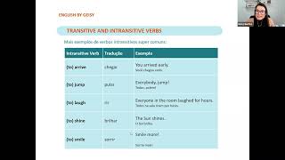 VERBOS TRANSITIVOS E INTRANSITIVOS em inglês [upl. by Eniamrahs]